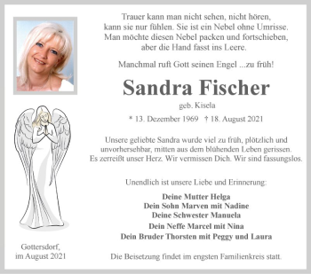 Traueranzeige von Sandra Fischer von Fränkische Nachrichten