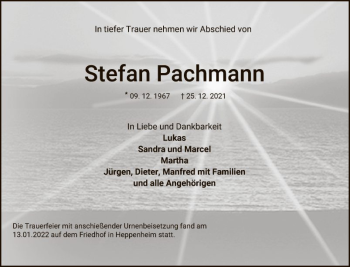 Traueranzeige von Stefan Pachmann 