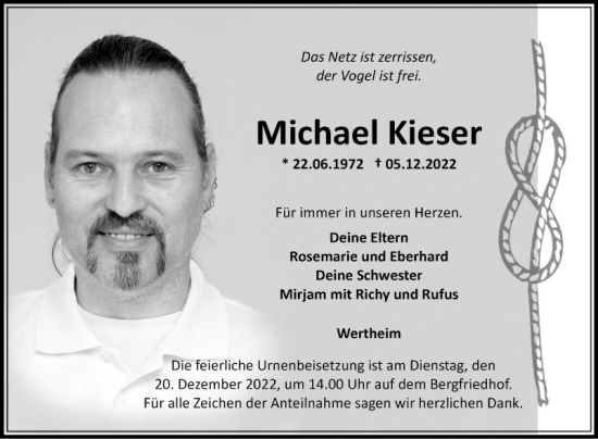 Traueranzeige von Michael Kieser von Fränkische Nachrichten