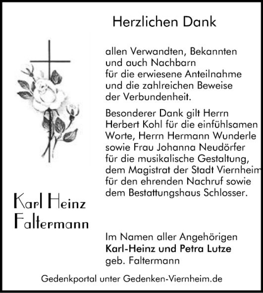 Traueranzeige für Karl Heinz Faltermann vom 16.07.2022 aus Mannheimer Morgen