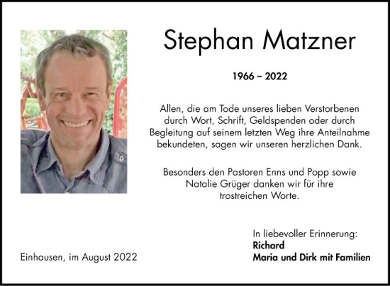 Traueranzeige von Stephan Matzner von Bergsträßer Anzeiger