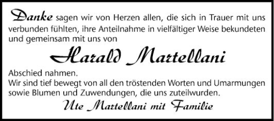 Traueranzeige von Harald Martellani von Mannheimer Morgen