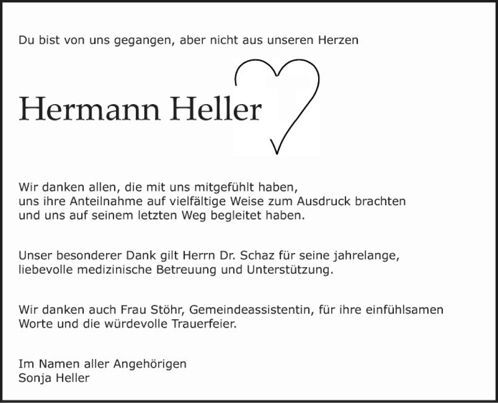  Traueranzeige für Hermann Heller vom 14.10.2023 aus Mannheimer Morgen