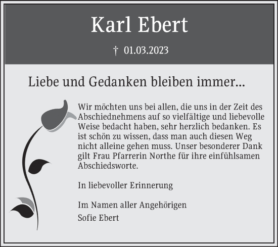 Traueranzeige von Karl Ebert von Bergsträßer Anzeiger