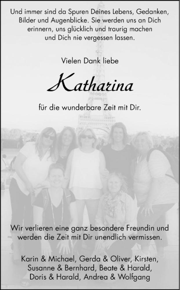  Traueranzeige für Katharina Gärtner vom 06.06.2023 aus Bergsträßer Anzeiger