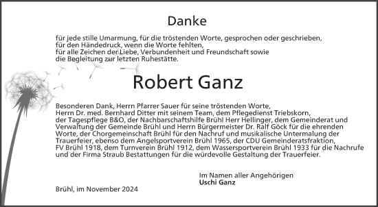 Traueranzeige von Robert Ganz von Schwetzinger Zeitung