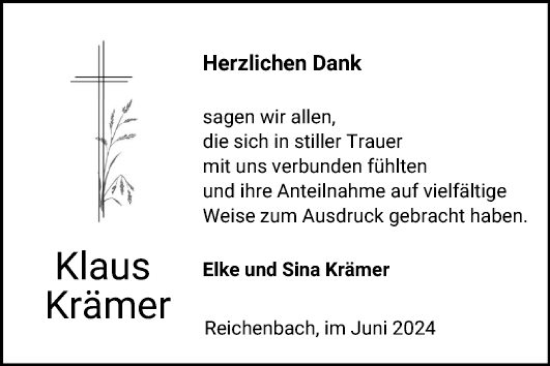 Traueranzeige von Klaus Krämer von Bergsträßer Anzeiger