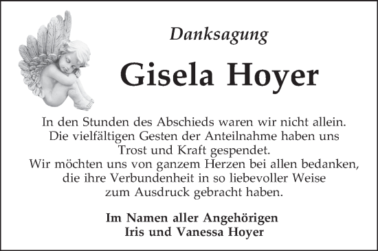 Traueranzeige von Gisela Hoyer von Mannheimer Morgen