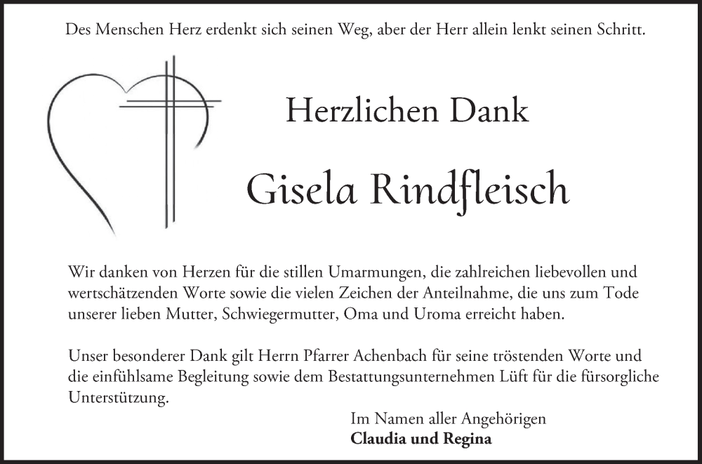  Traueranzeige für Gisela Rindfleisch vom 29.11.2025 aus Bergsträßer Anzeiger