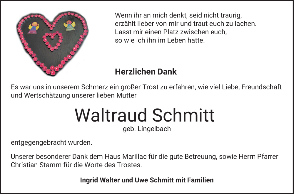  Traueranzeige für Waltraud Schmitt vom 27.12.2025 aus Bergsträßer Anzeiger