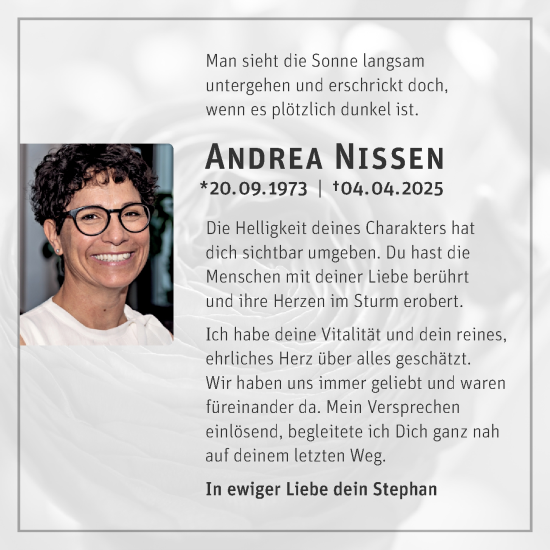 Traueranzeige von Andrea Nissen von Mannheimer Morgen
