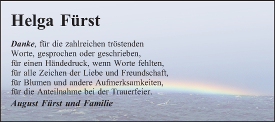 Traueranzeige von Helga Fürst von Mannheimer Morgen