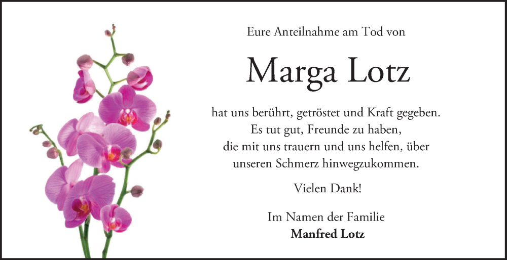  Traueranzeige für Marga Lotz vom 20.09.2025 aus Bergsträßer Anzeiger